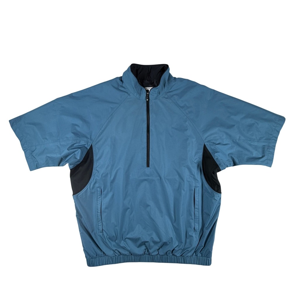 FootJoy DryJoys Tour Collection Mens Large Blue Short Sleeve Golf Windbreaker